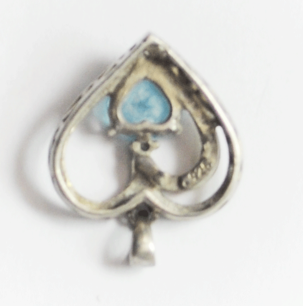 Sterling Blue Topaz Alwand Vahan 14k Two Tone Halo Heart Pendant 17mm x 21mm