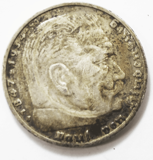 1936 J Germany Third Reich 5 Five Reichsmark Silver Coin KM# 86