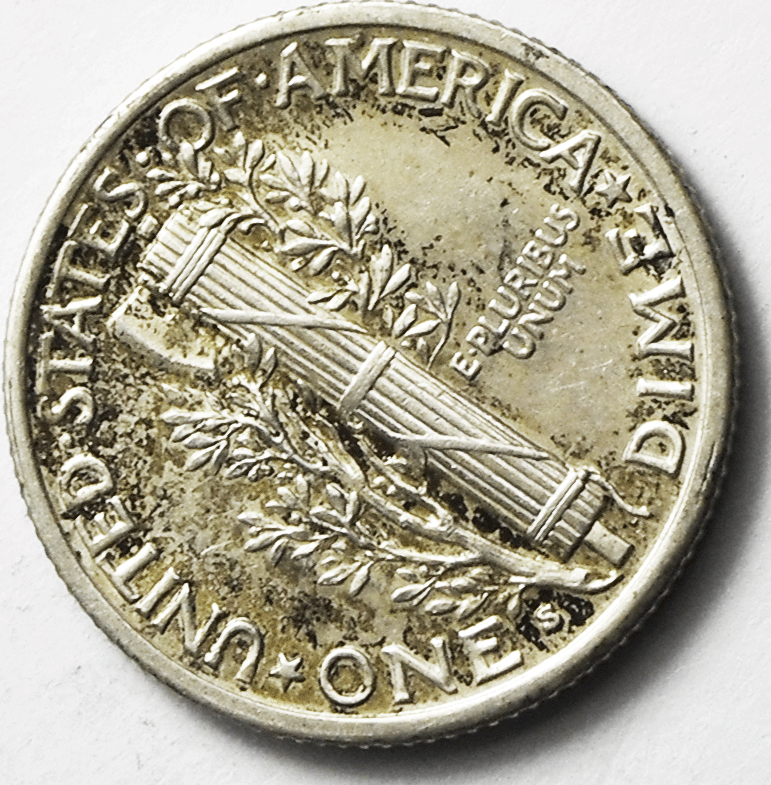 1939 S 10c Mercury Silver Dime Rare Ten Cents San Francisco Uncirculated