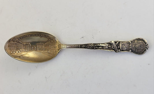 Chicago University 5 1/8" Sterling Silver Souvenir Spoon .56oz. by Mechanics