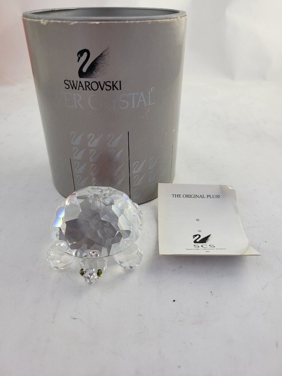 Swarovski Crystal Turtle w/ Green Eyes 7632 NR 045 In Original Box
