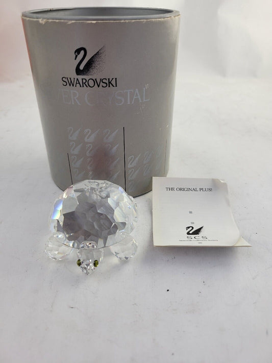 Swarovski Crystal Turtle w/ Green Eyes 7632 NR 045 In Original Box