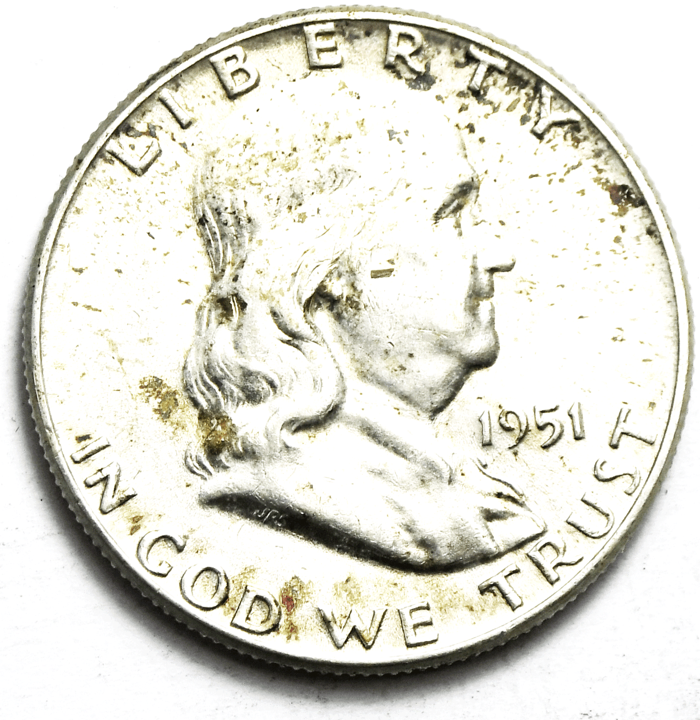 1951 50c Franklin Silver Half Dollar Fifty Cents Philadelphia AU