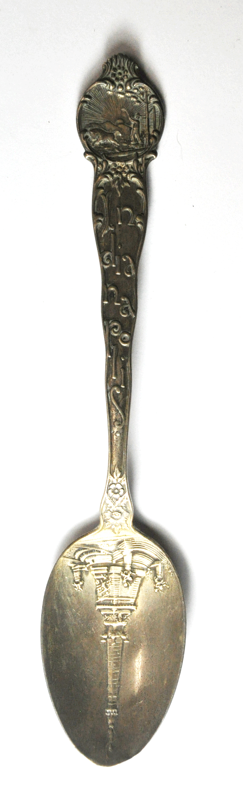 Sterling Silver Indianapolis Sailor Monument Souvenir Spoon Julius C Walk