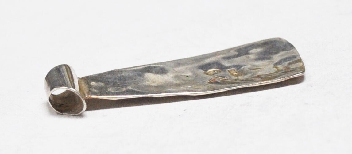 Sterling Silver Silpada N1592 Tie Hammered Slider Pendant 33mm