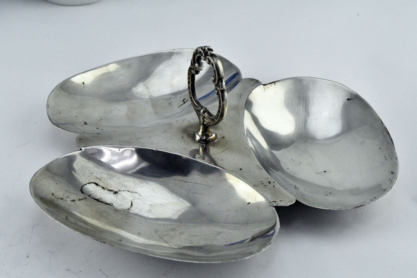 Eddies Mexico Signed 9" Wide Dessert Candy Dish Tray Sterling Silver 10 oz.
