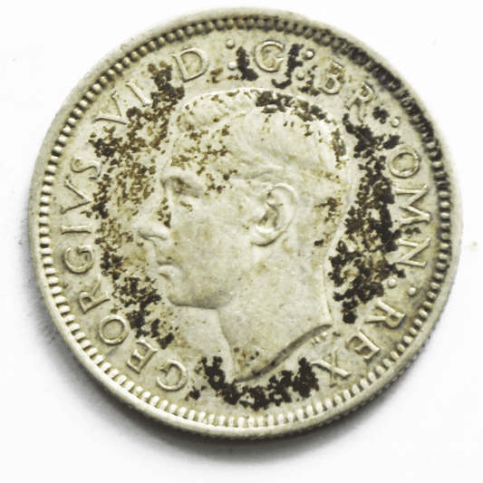 1944 Great Britain 6 Six Pence KM# 852 Silver Coin
