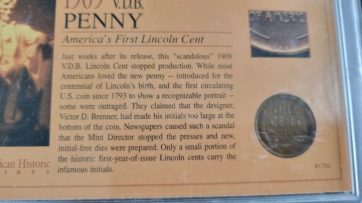 A "scandalous" Coin: The 1909 VDB Penny America's First Lincoln Cent The Story