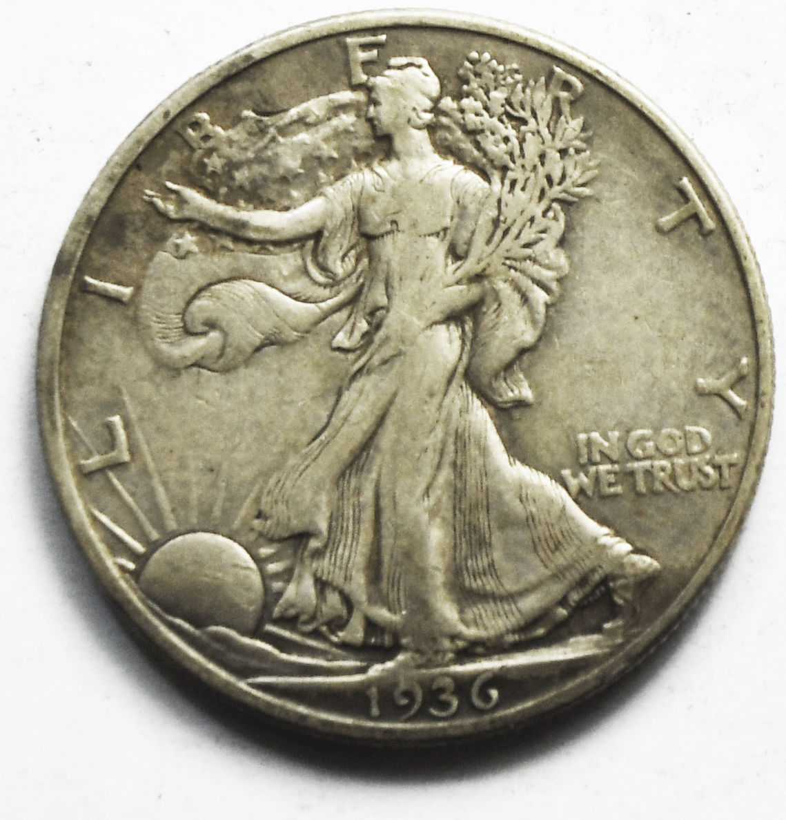 1936 D 50c Walking Liberty Half Dollar Fifty Cents Denver