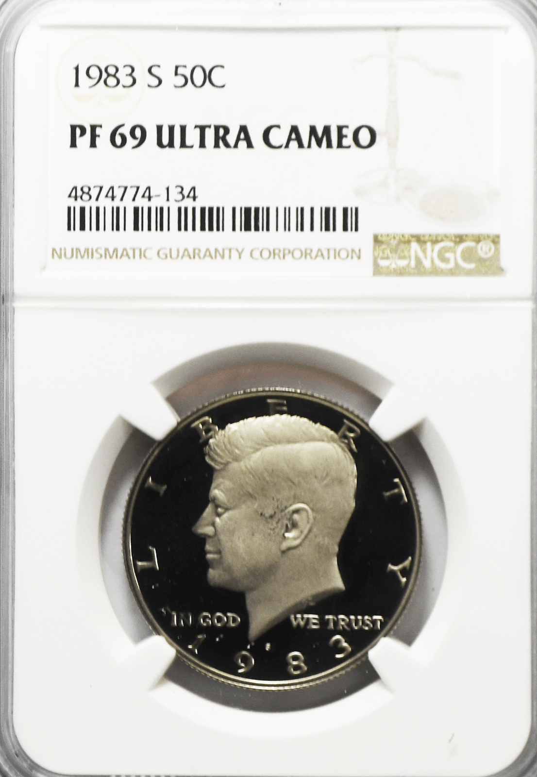 1983 S 50c Kennedy Half Dollar NGC PF69 Ultra Cameo Proof San Francisco