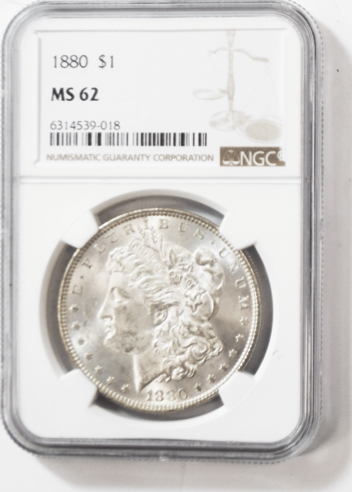 1880 $1 Morgan Silver One Dollar NGC MS62 Uncirculated Philadelphia VAM 43