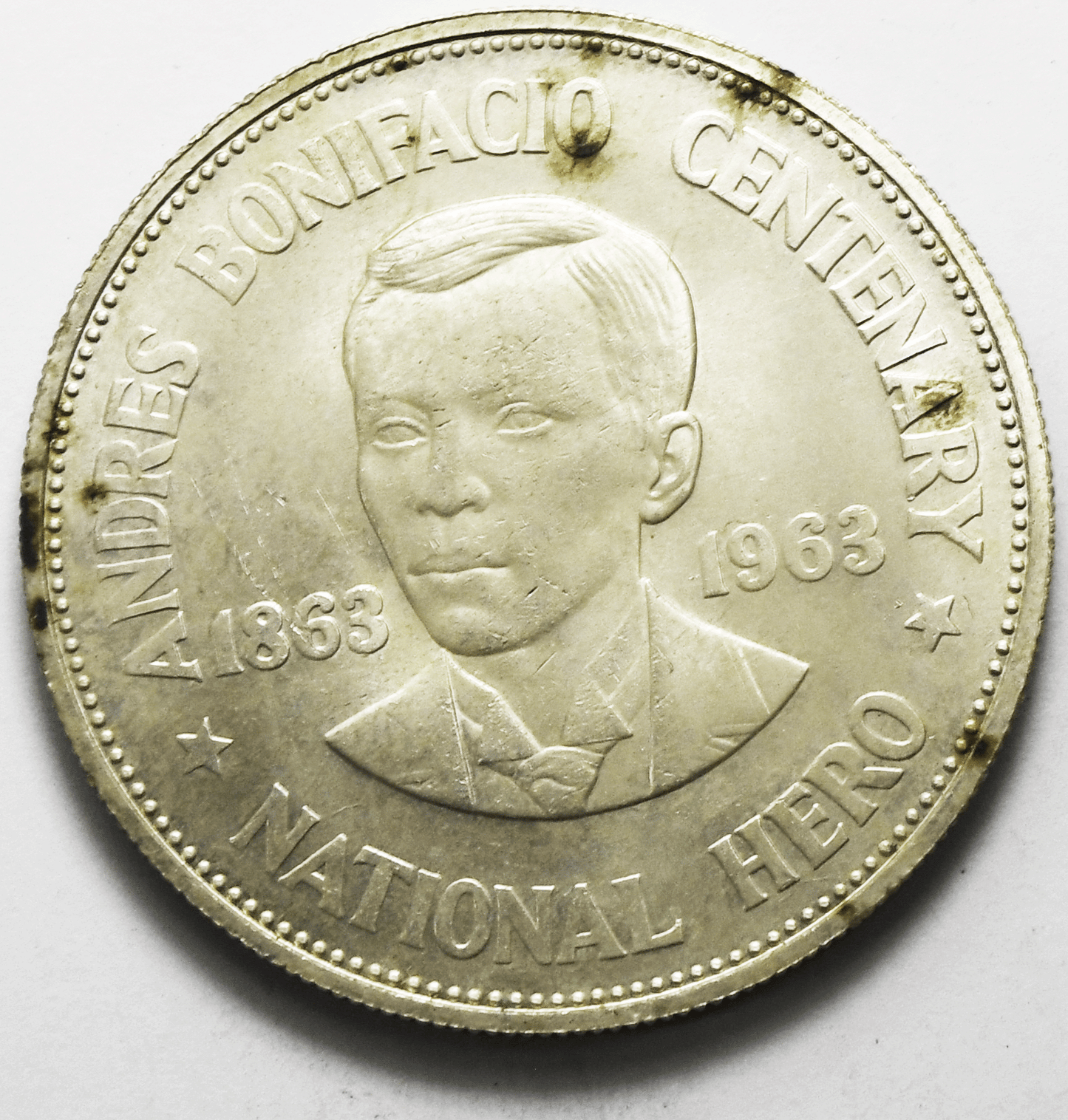 1963 Philippines Silver One Peso KM# 193 Low Mintage