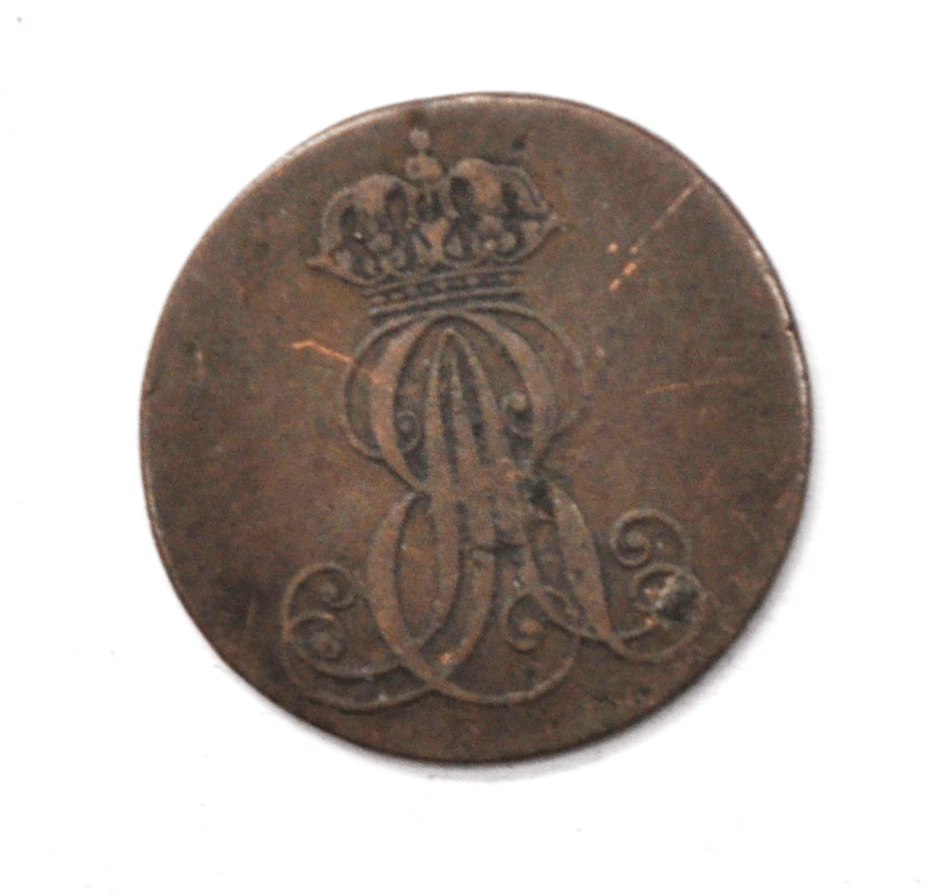 1838 B German States Hannover Pfennig Copper Coin KM# 176