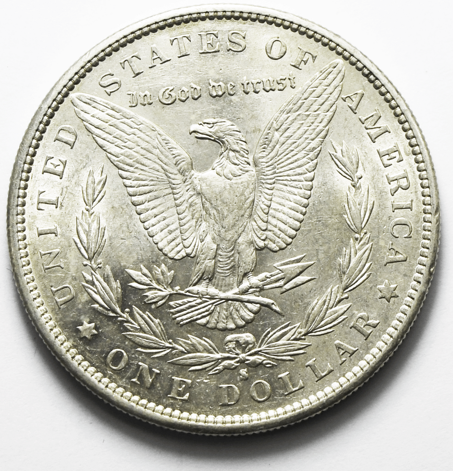 1890 S $1 Morgan Silver One Dollar San Francisco AU
