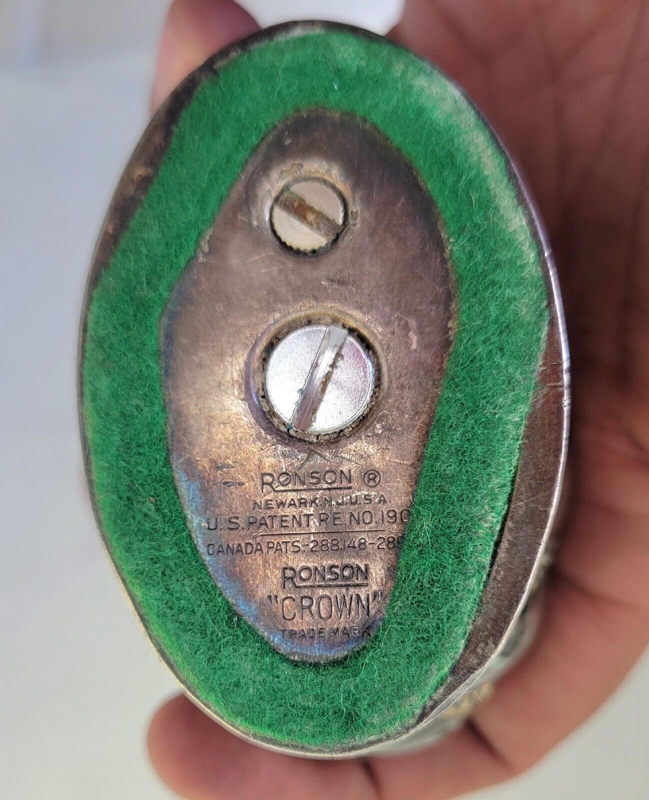 2 Pairs of Collectible Silver Plated Ronson Crown & Decanter Table Lighters