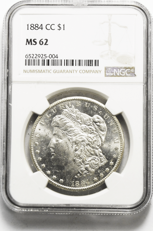 1884 CC $1 Morgan Silver One Dollar NGC  Carson City MS62