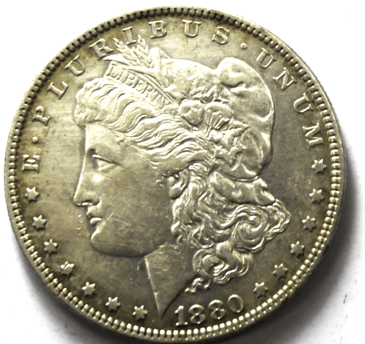 1880 O $1 Morgan Silver One Dollar US Coin New Orleans Buffed Reverse