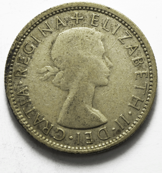 1953 Australia Florin Silver Coin KM# 54