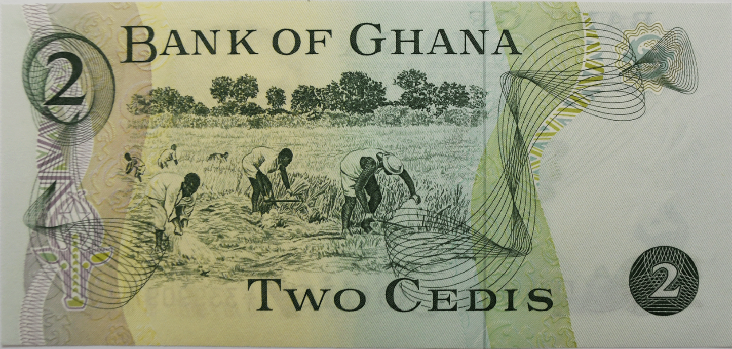 1977 Bank of Ghana 2 Two Cedis Banknote Uncirculated Currency 3399097