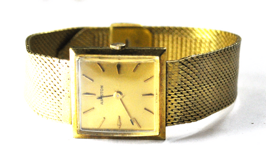 Vintage Ariston Marshall Field Swiss Manual Wind Mesh GEP Wristwatch 25mm 8.5"