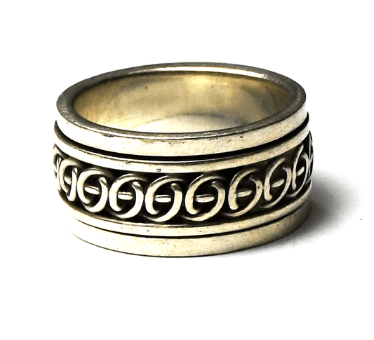 Sterling Silver GeoArt Ring 9mm Band Size 6