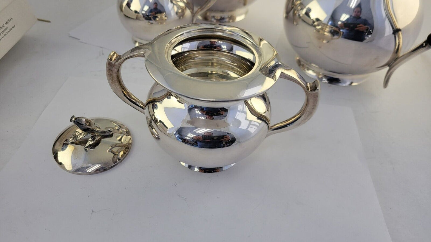Mid-Century Sterling Silver 5pc. Traveling Tea & Coffee Service Set w/Suitecase