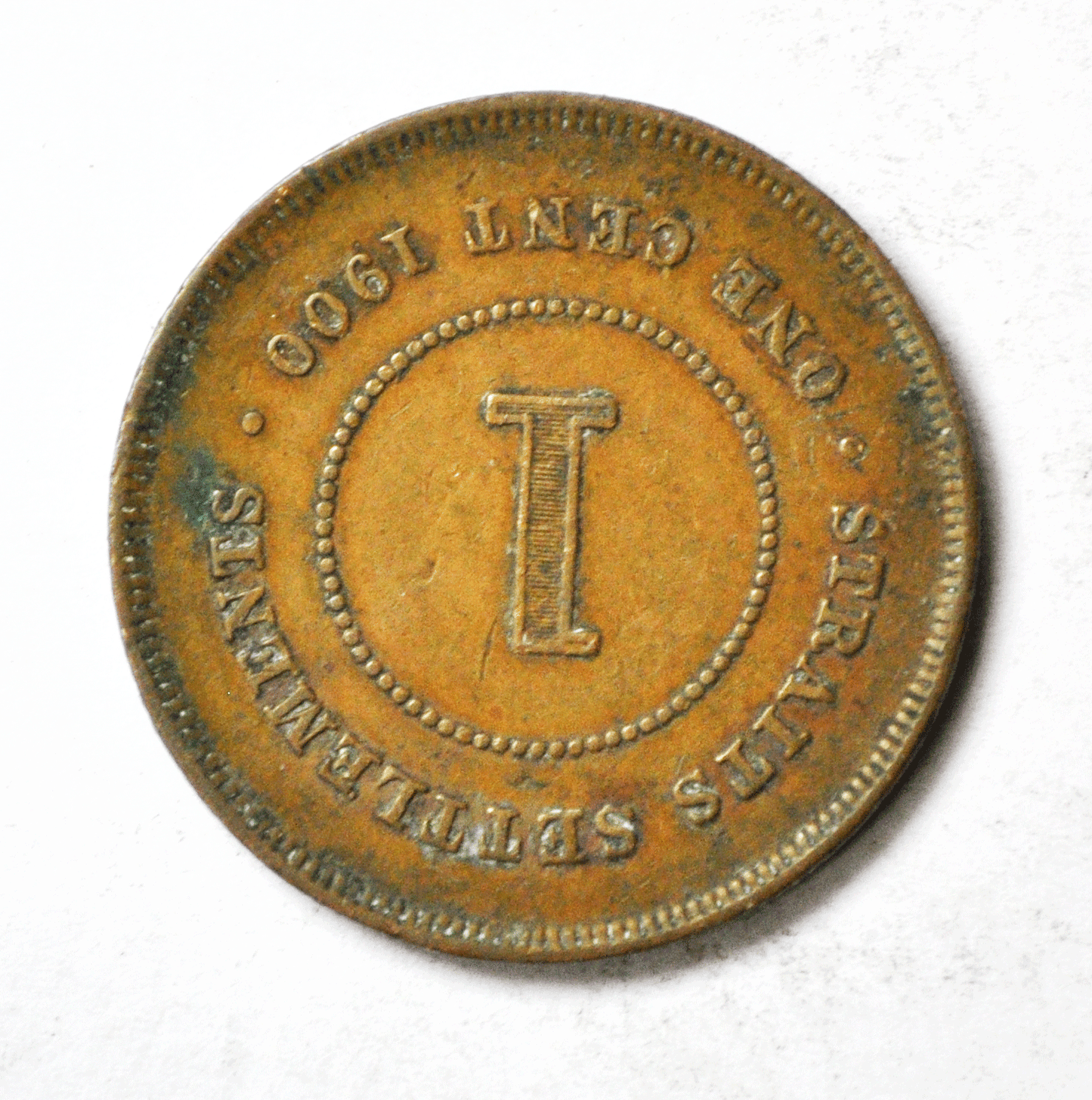1900 1c Straits Settlement One Large Cent Bronze Coin KM#16