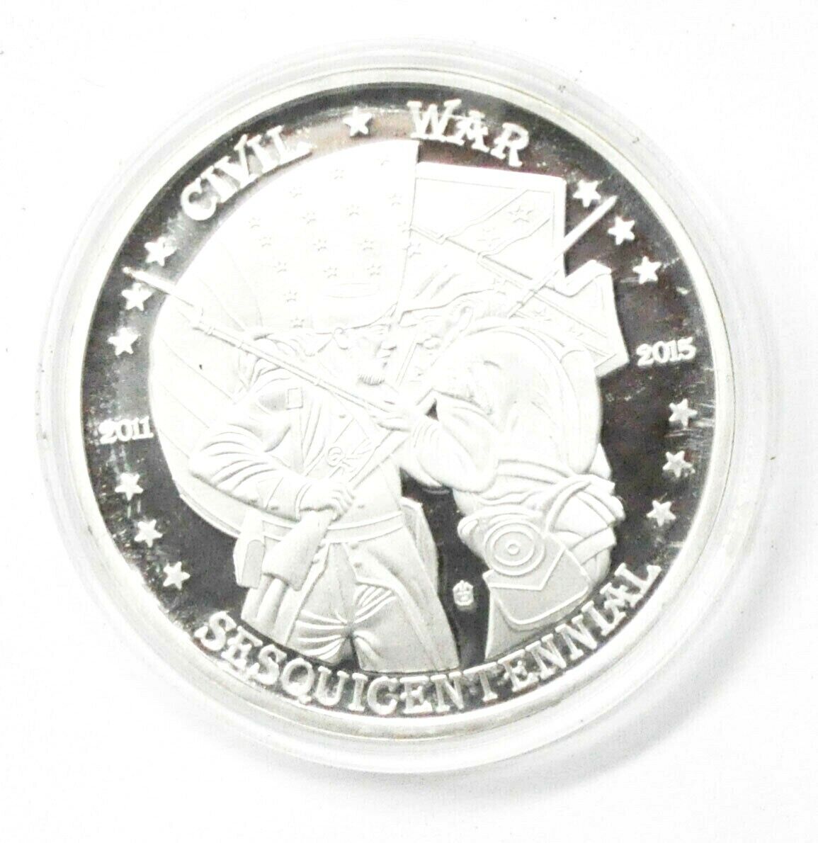 Civil War Flags Grant & Lee Sesquicentennial 51mm Proof Medal Our Heroes