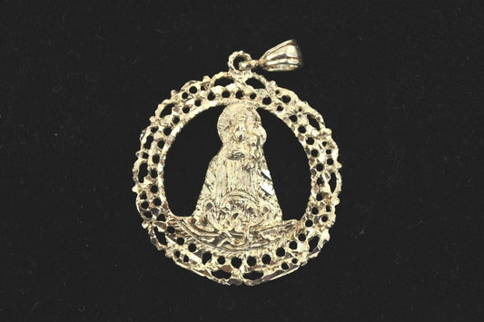 Vintage Sterling Silver Mother Mary w/Child Pendant Charm 7 grams 1 1/2"