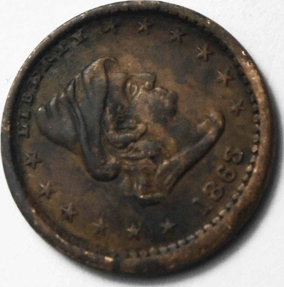 1863 Our Army Patriotic Civil War Token 90 Degree Rotated Die