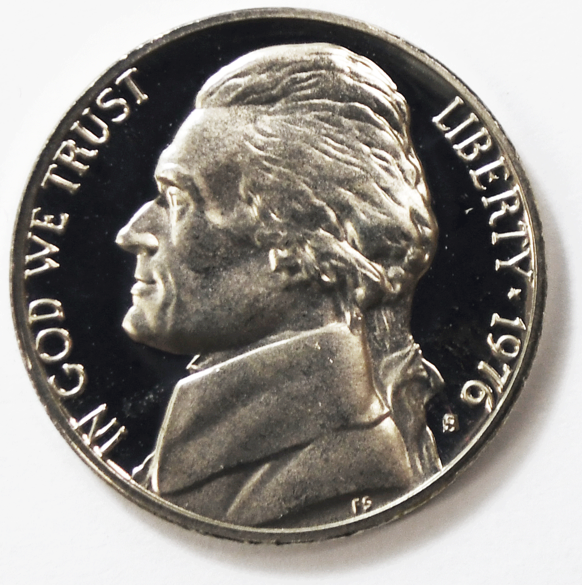 1976 S 5c Jefferson Proof Nickel Five Cents Uncirculated From Proof Set