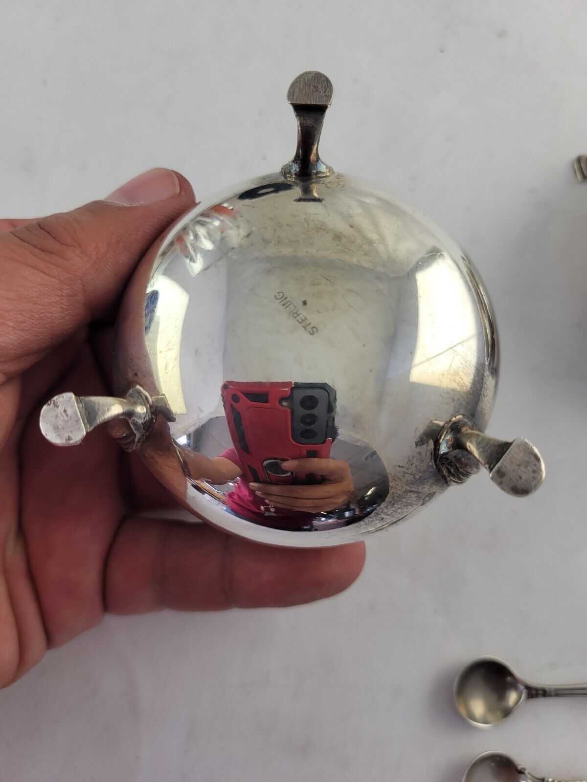 Vintage Sterling Silver Open Salt Cellars with Spoons 3.8oz.
