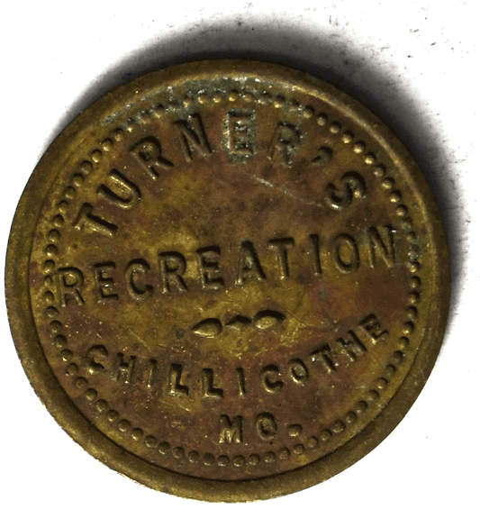 Chillicothe Missouri J.R. Turner & Son 5c Trade Token Recreation 20mm