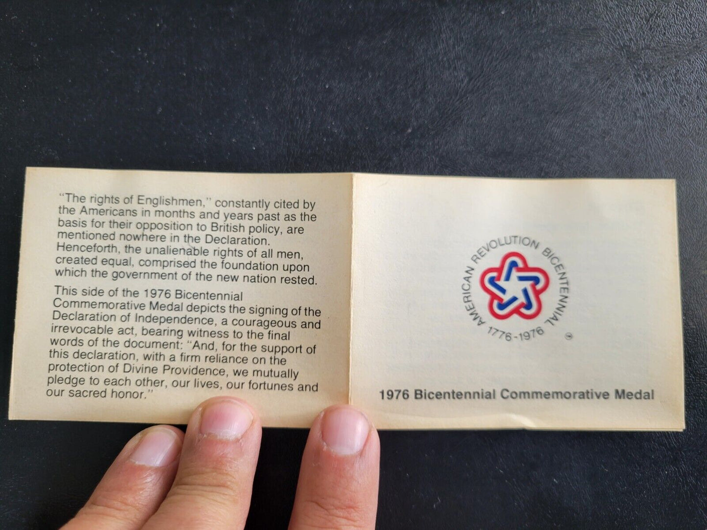 1976 Thomas Jefferson American Revolution Bicentennial  Medallion Coin Encased