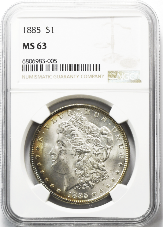 1885 $1 Morgan Silver Dollar MS63 NGC Uncirculated Philadelphia