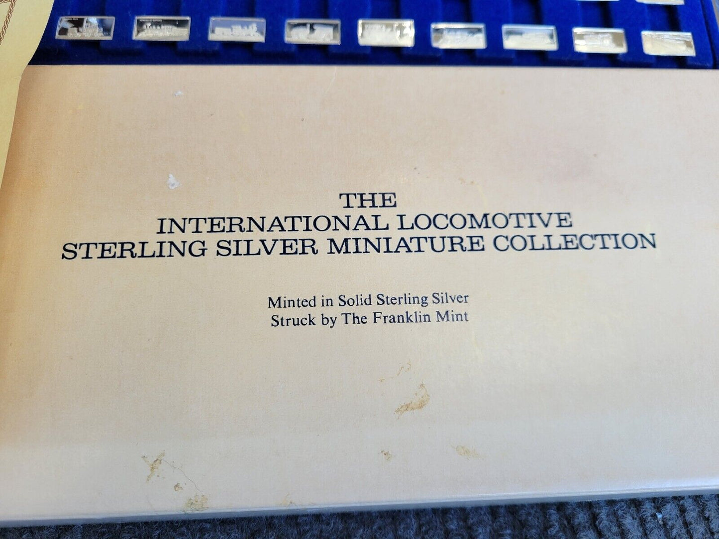 50pc. International Locomotive Miniature Sterling Bar Collection Franklin Mint
