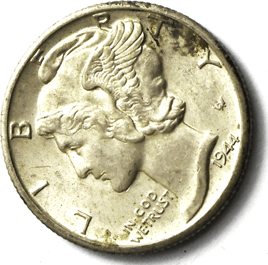 1944 D 10c Mercury Silver Dime Rare Ten Cents Denver AU