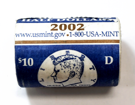 2002 D 50c Kennedy Half Dollar Fifty Cents Roll of 20 Uncirculated Denver Coins
