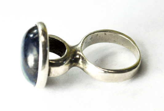 JK Sterling Blue Green Chrysocolla High Set Trophy Mounting Ring 20mm Size 6