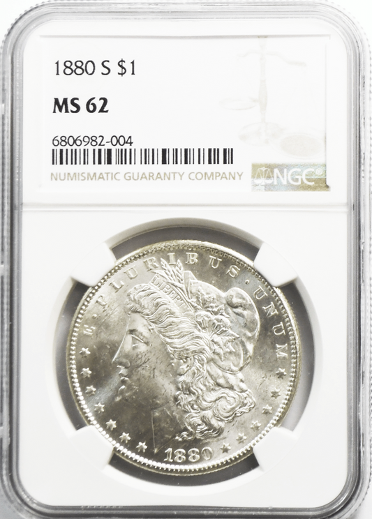 1880 S $1 Morgan Silver Dollar MS62 NGC Uncirculated San Francisco