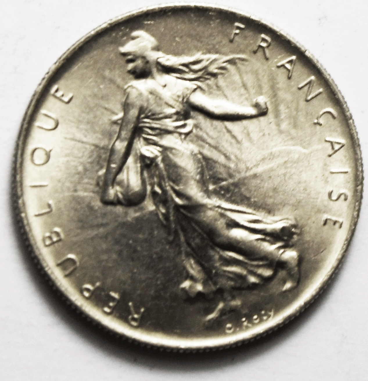 1960 France One Franc Nickel Coin KM# 925.1