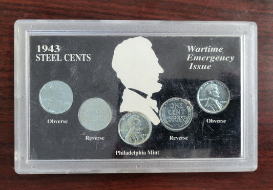 1943 Lincoln Steel Cent Philadelphia Wartime Emergency Issue Set Wheat Penny 1c