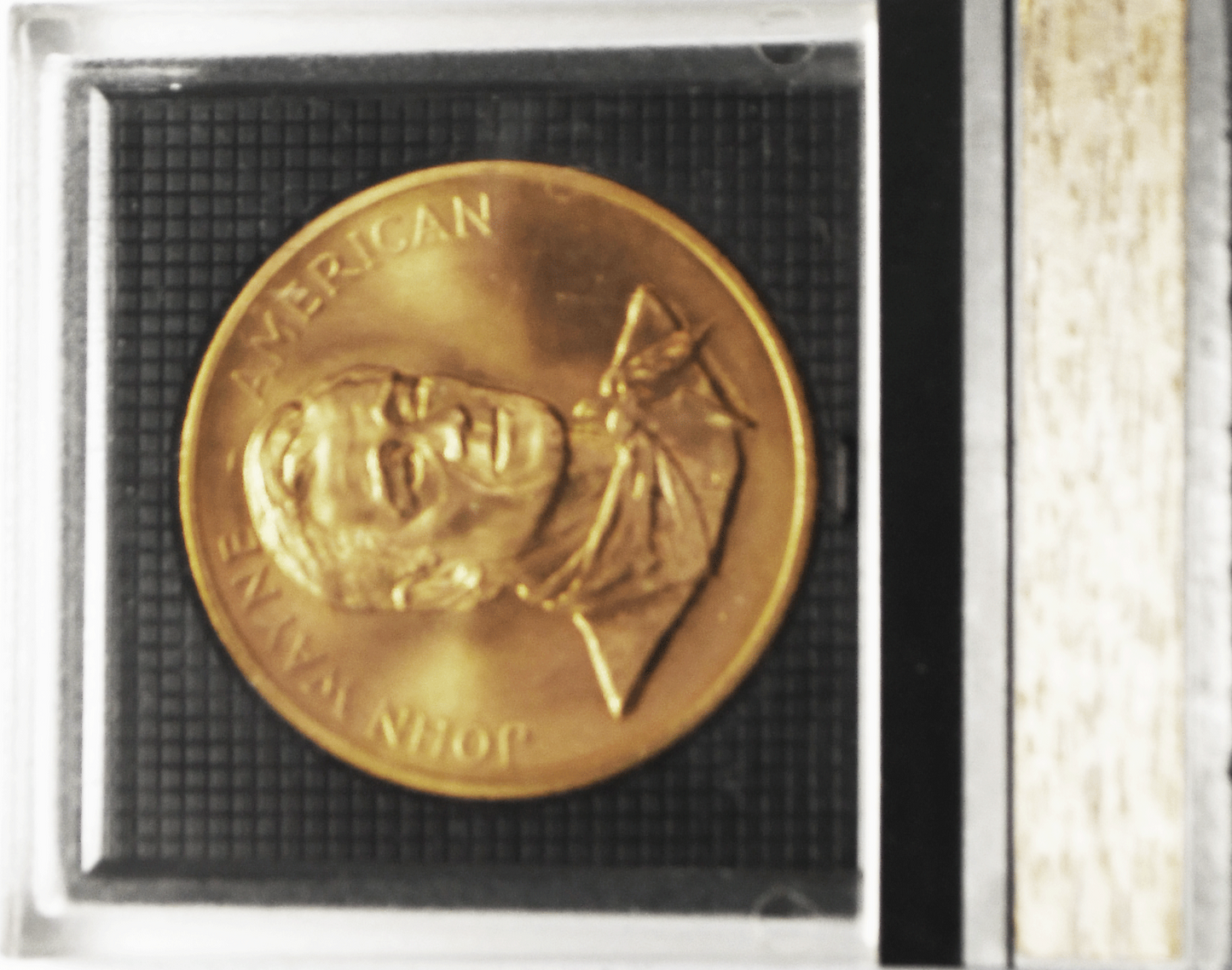 1979 John Wayne American Bronze Medal Uncirculated w Stand