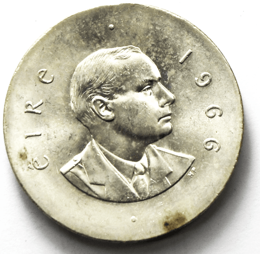 1966 Ireland Republic 10 Ten Shilling Silver Coin Uncirculated KM# 18