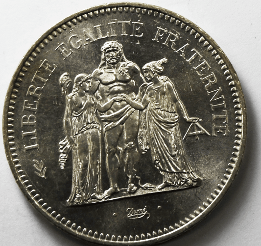 1977 France Proof Like 50 Fifty Francs Silver Coin KM# 941.1