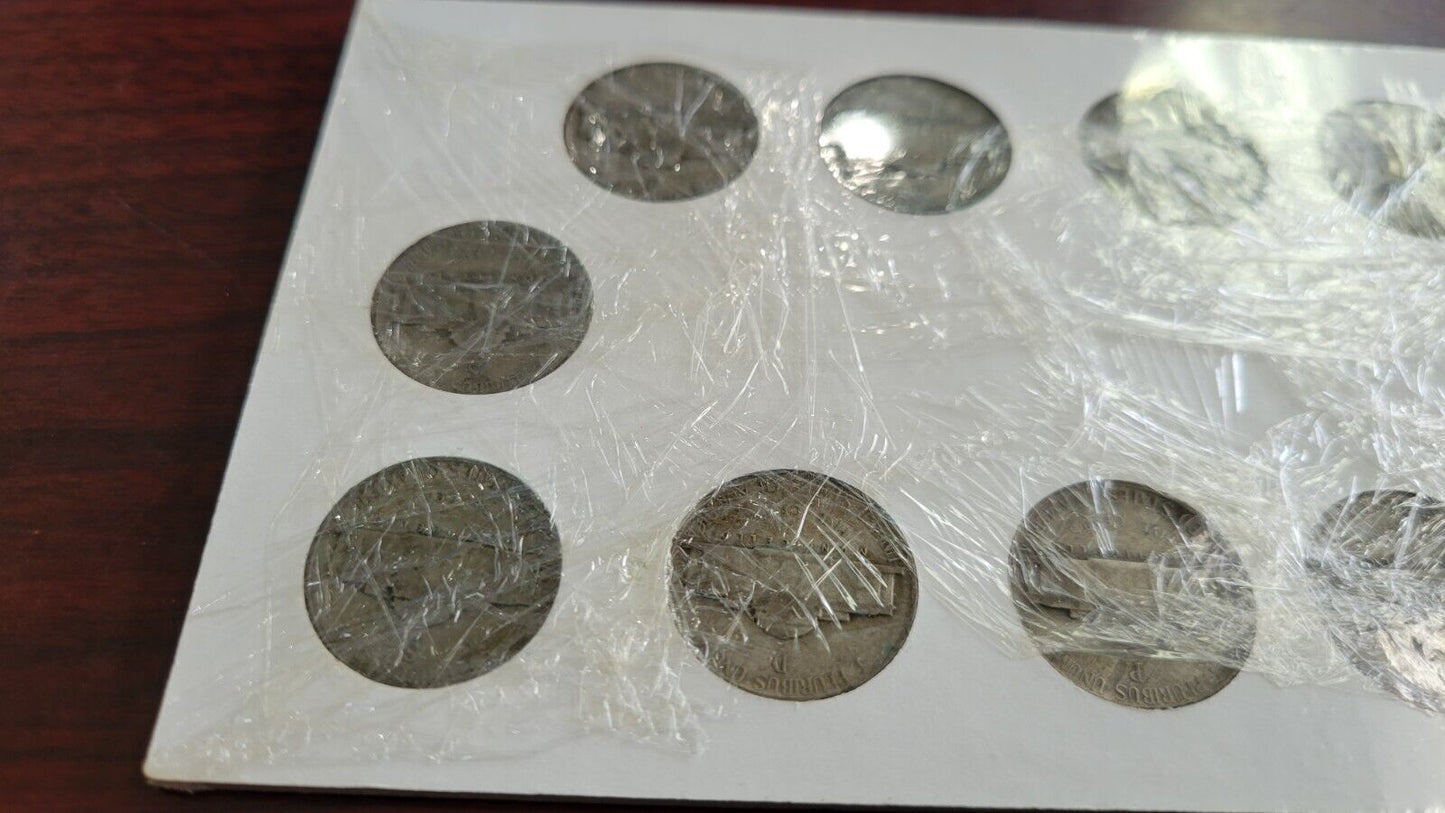 1942-1945 United States Wartime Silver Nickels 11 Coin Set Anco 1360 Holder