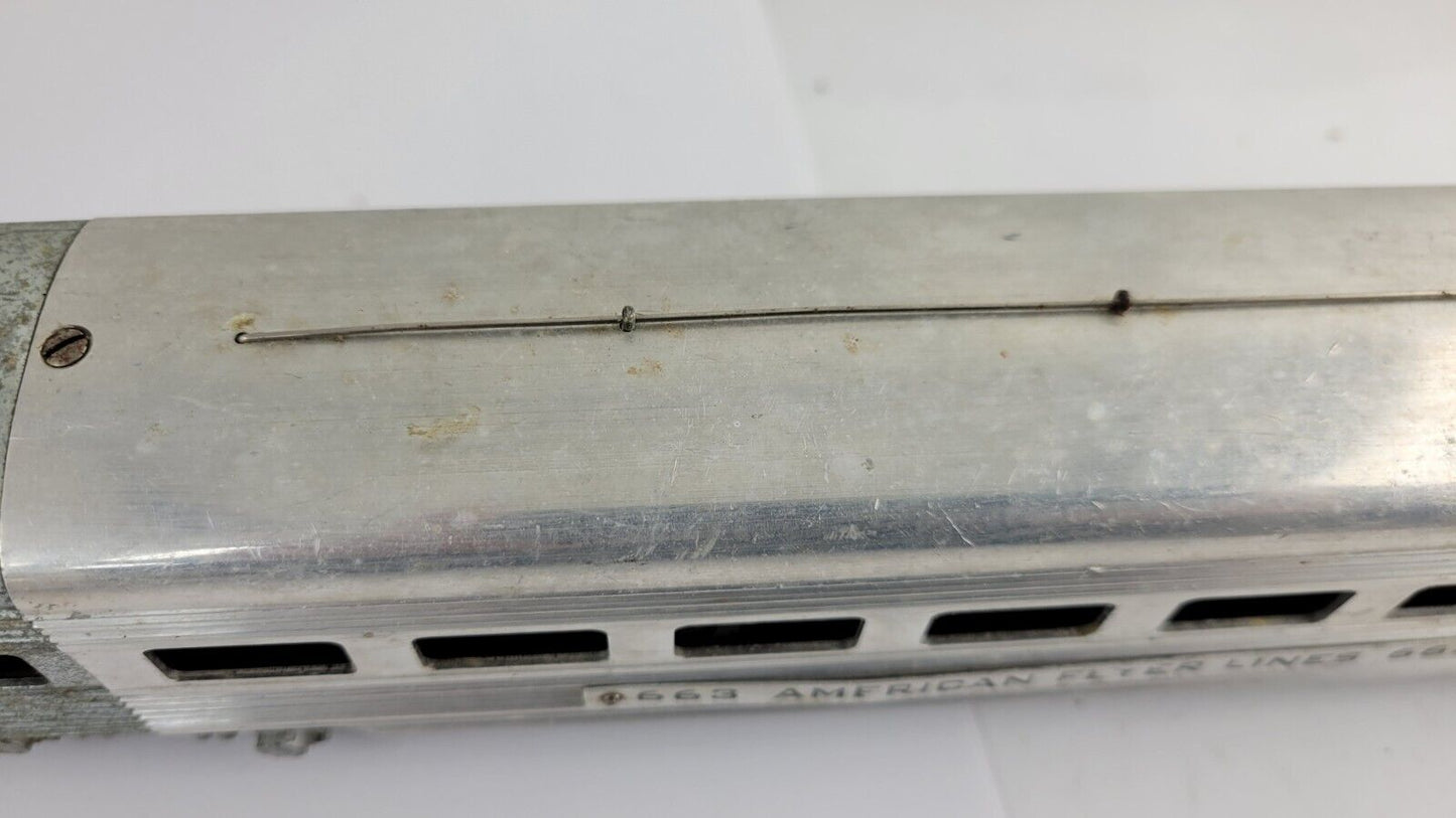 American Flyer 663 Aluminum Streamline Observation Passenger S-Gauge 1950s
