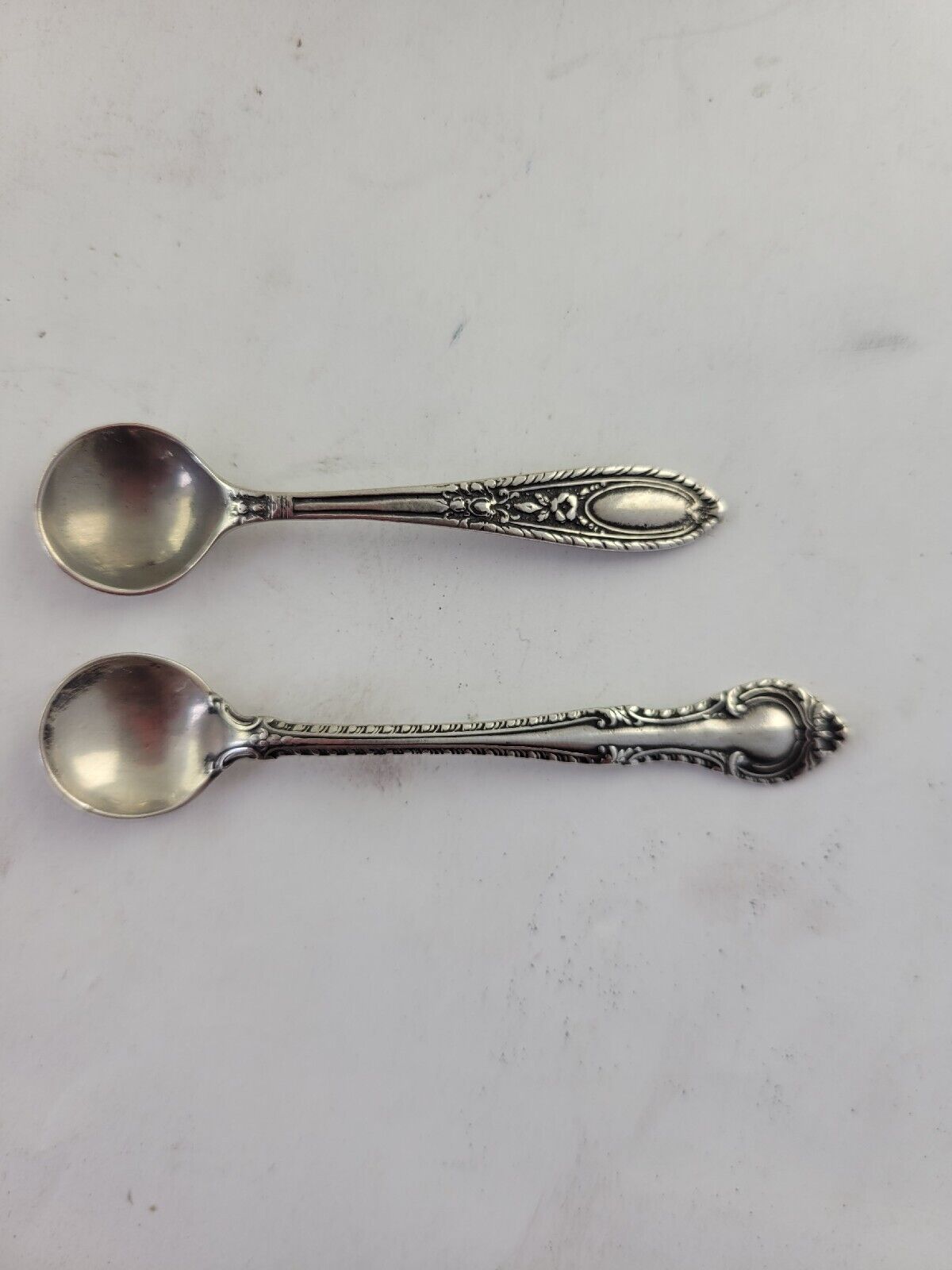 Vintage Sterling Silver Open Salt Cellars with Spoons 3.8oz.