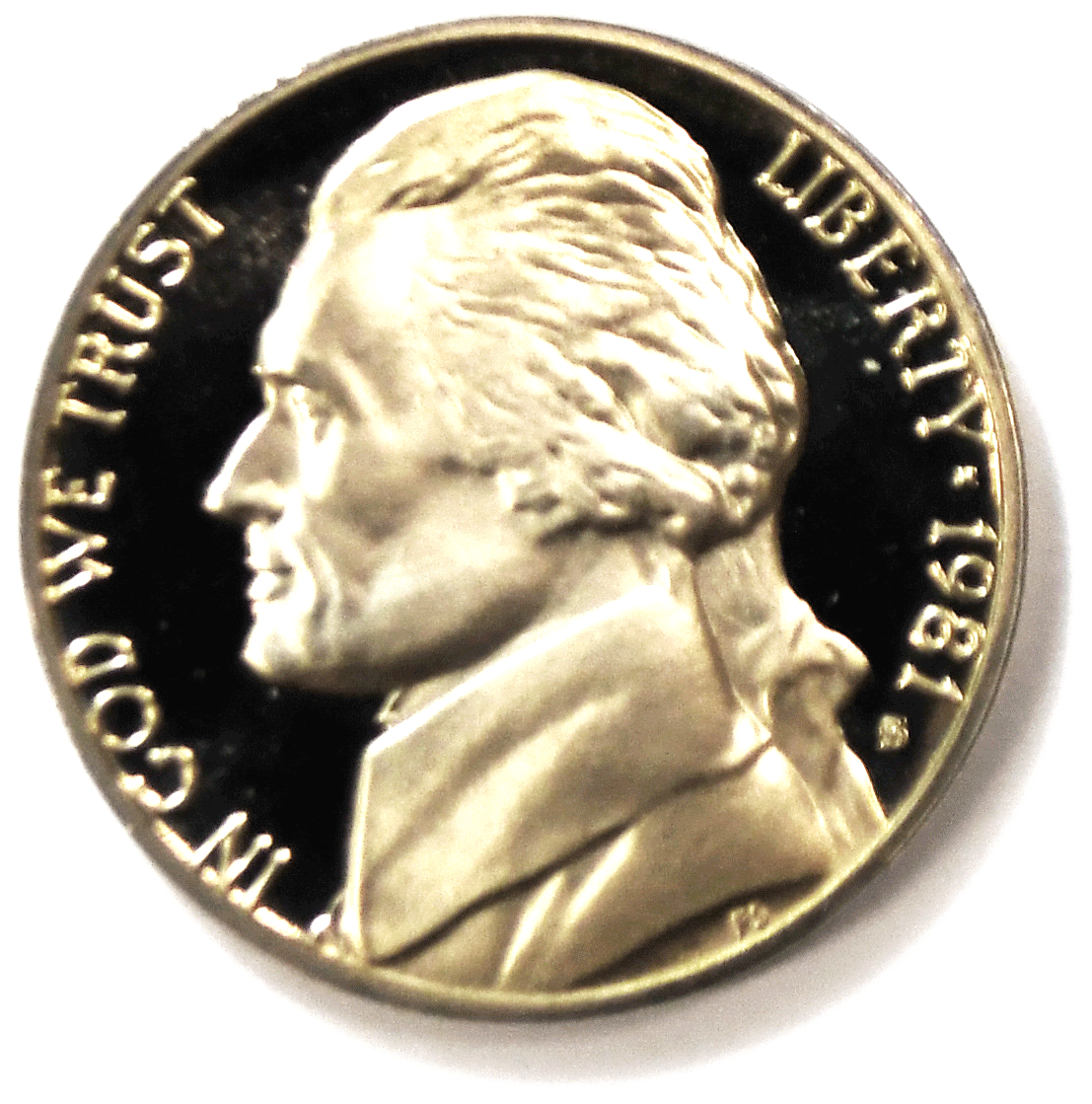 1981 S 5c Jefferson Proof Nickel Five Cents Uncirculated From Proof Set