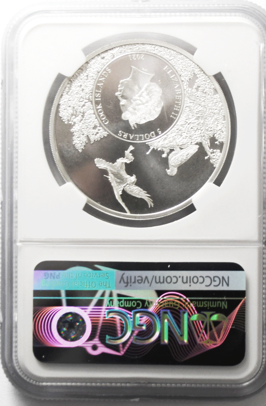 2021 $5 Cook Is Animal Series 7k w Card NGC MS70 Michigan Brook Trout